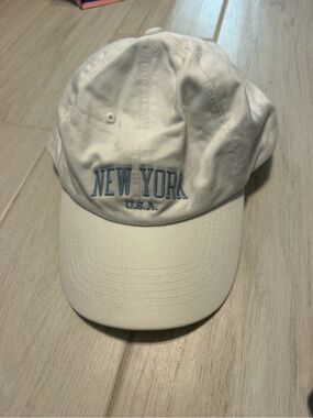 Brandy Melville White Baseball Cap with Subtle Labeling